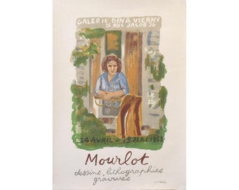 1953 Original French Exhibition Poster, Galerie Dina Vierny, Mourlot