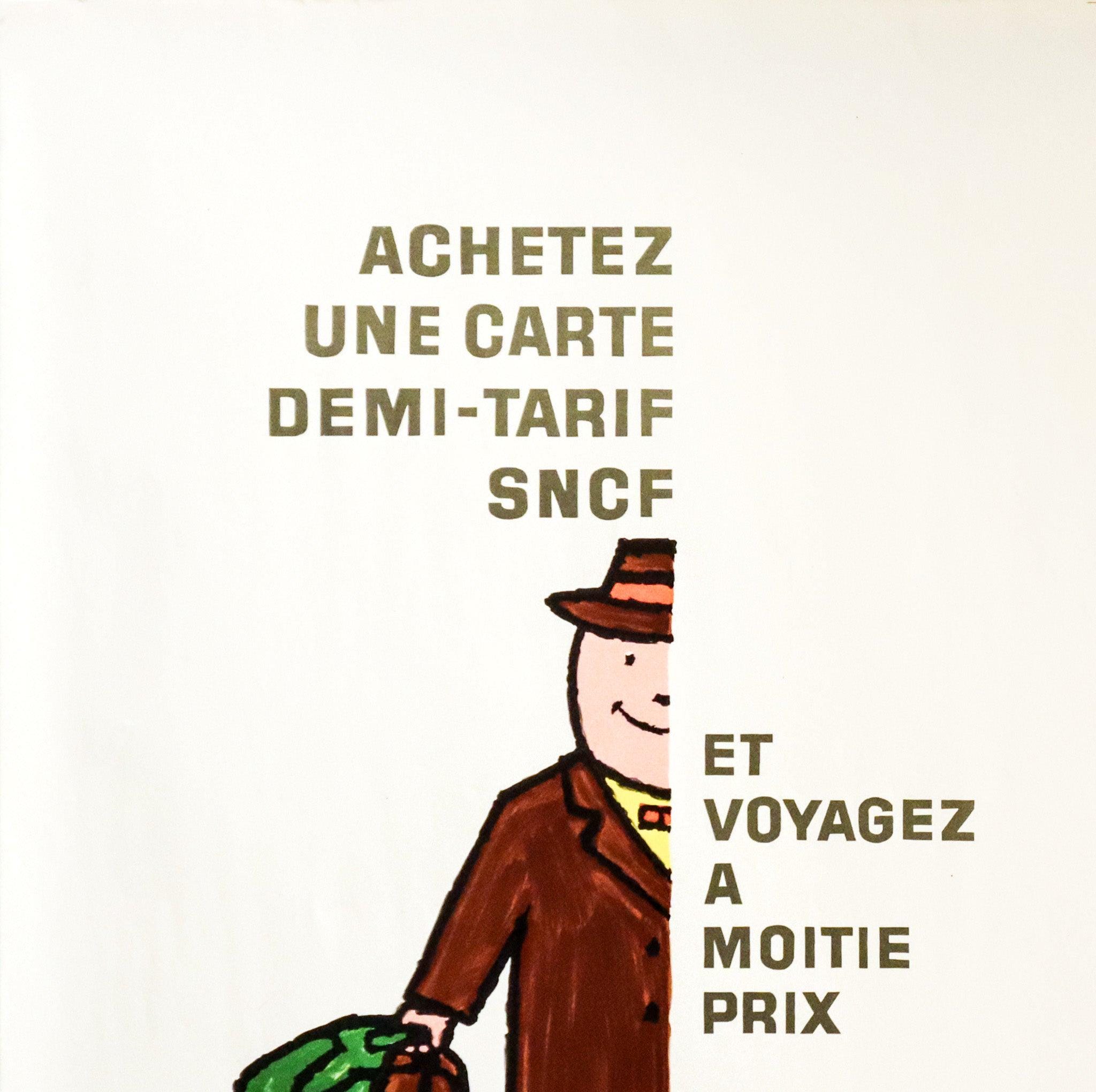1976 年フランス旅行ポスター「SNCF Demi-Tarif」（サヴィニャック