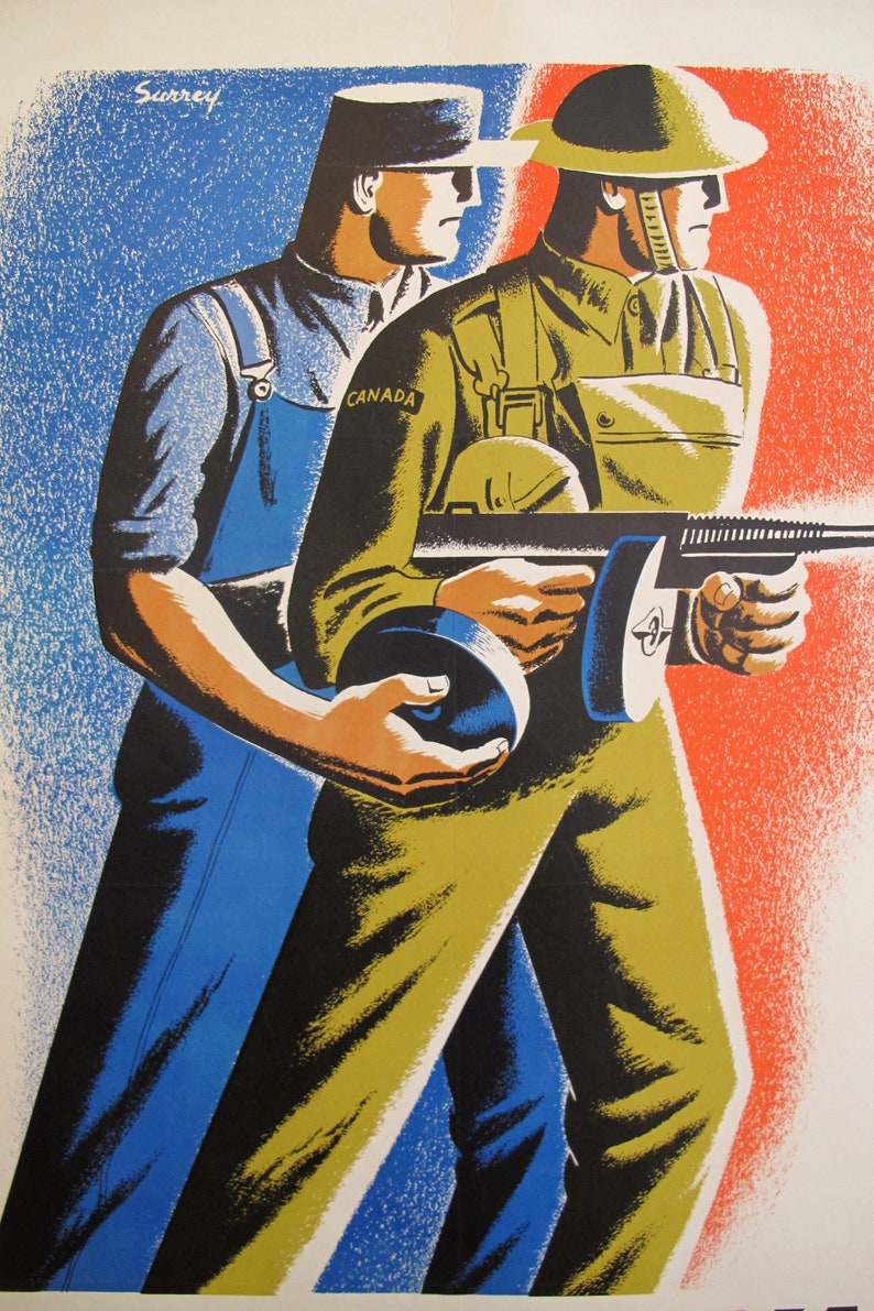 1940's Original Canadian WW2 Propaganda Poster Every Etsy