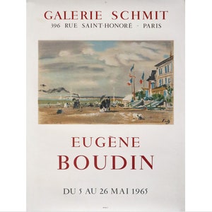 Franse tentoonstellingsposter uit 1965, Galerie Schmit, Eugene Boudin
