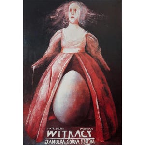 1986 Polnisches Theaterplakat, Witkcy - Janulka, Corka Fizdejki (Janulka, Tochter von Fizdejko) - Sadowski