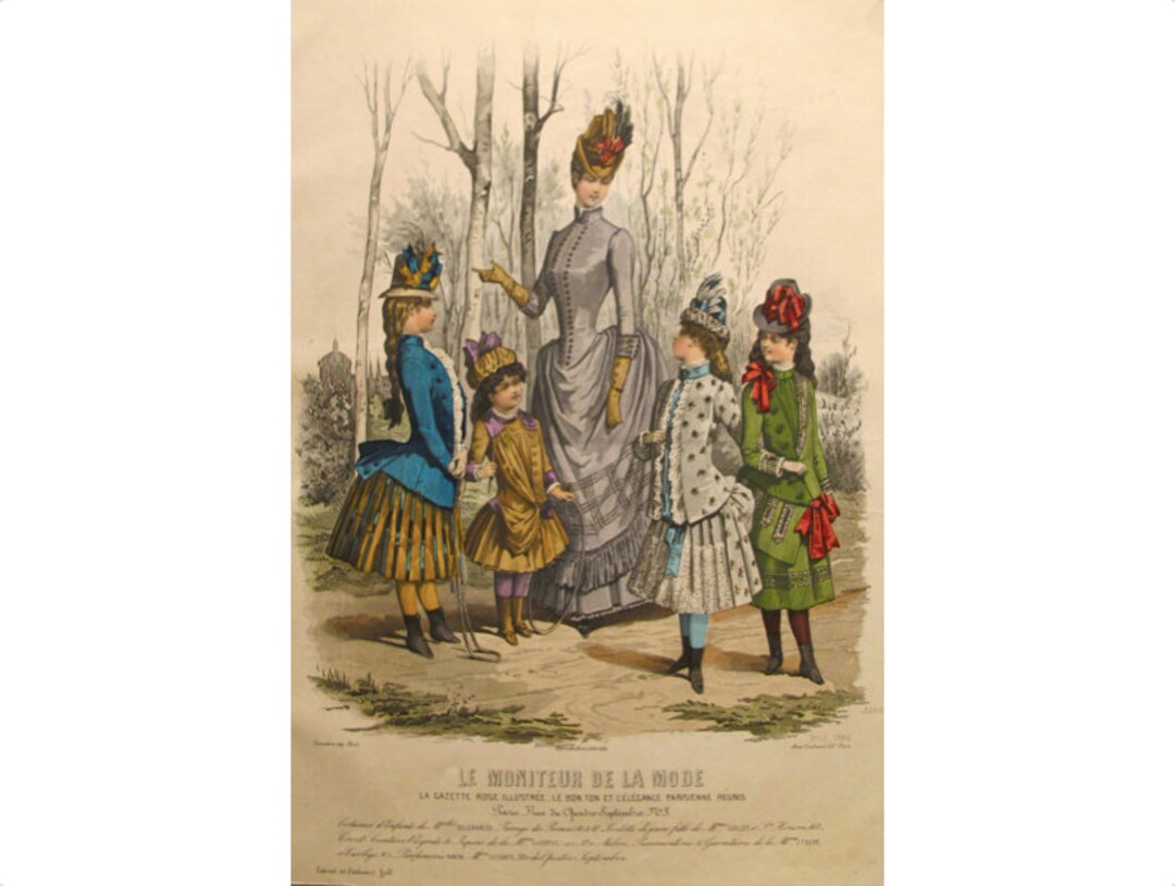 1886 Moniteur De La Mode, Parisian Ladies Fashion (plate 13