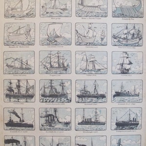 1920s Spanish Maritime Poster, La Navigacion Desde Los Tiempos Primitivos (Large)