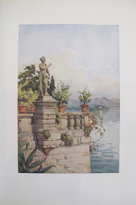 ITALY Lake Orta Oleanders Lago d/'Orta 1905 old antique print picture