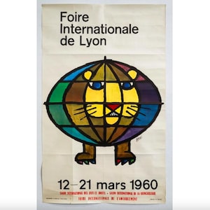 1960 Original French Exhibition Poster - Foire Internationale de Lyon - Celestino Piatti