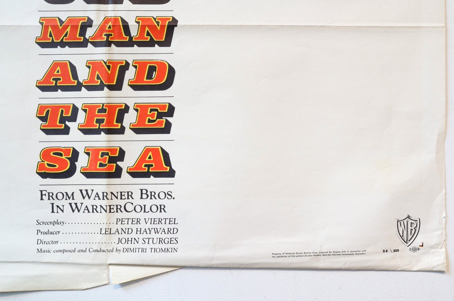 1958 American Movie Poster the Old Man and the Sea - Etsy