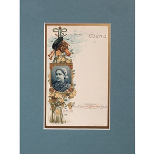 1900 Menu Publicitaire Original Français (Fille Bretonne Ploare) Passé