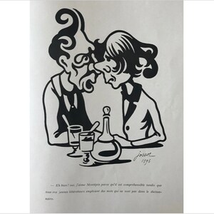1896 Original French Art Nouveau Sheet, Mince de Trognes!!! J&#39;Aime Montépin ...