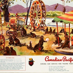 1950s Canadian Pacific Rail Menu, Dining car service for young travellers
