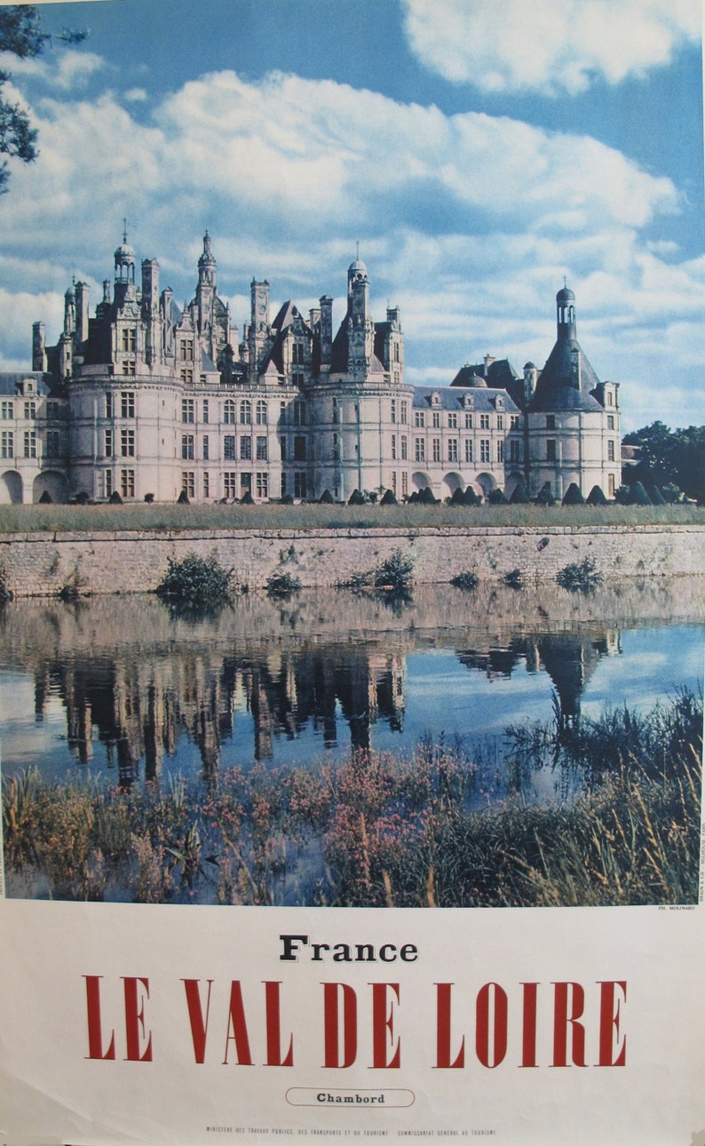 1950s Vintage French Travel Poster, Chambord, Val de Loire image 1