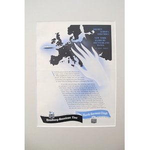 1900&#39;s Original Vintage German Poster - North German LLoyd - Hamburg America Line