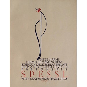 1923 Original German Poster, S. Pessl (Perfume House Logo)