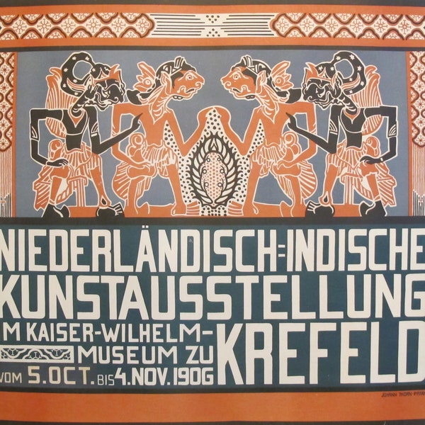 1906 Vintage Dutch Exhibition Poster - Niederlandisch-Indische Kunstausstellung