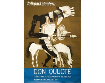 1960 Swedish Ballet Poster, "Don Quijote" by Marius Petipa at Folkparksteatern (Don Quixote)