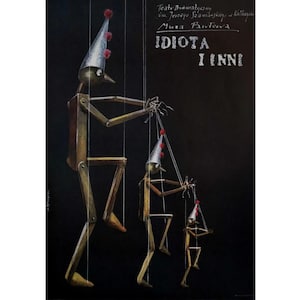 1988 Polish Theater poster, The Idiot and Others, Andrzej Pagowski