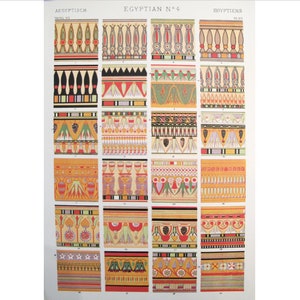 1910 Egyptian Decorator Prints #4 - The Grammar of Ornament by Owen Jones