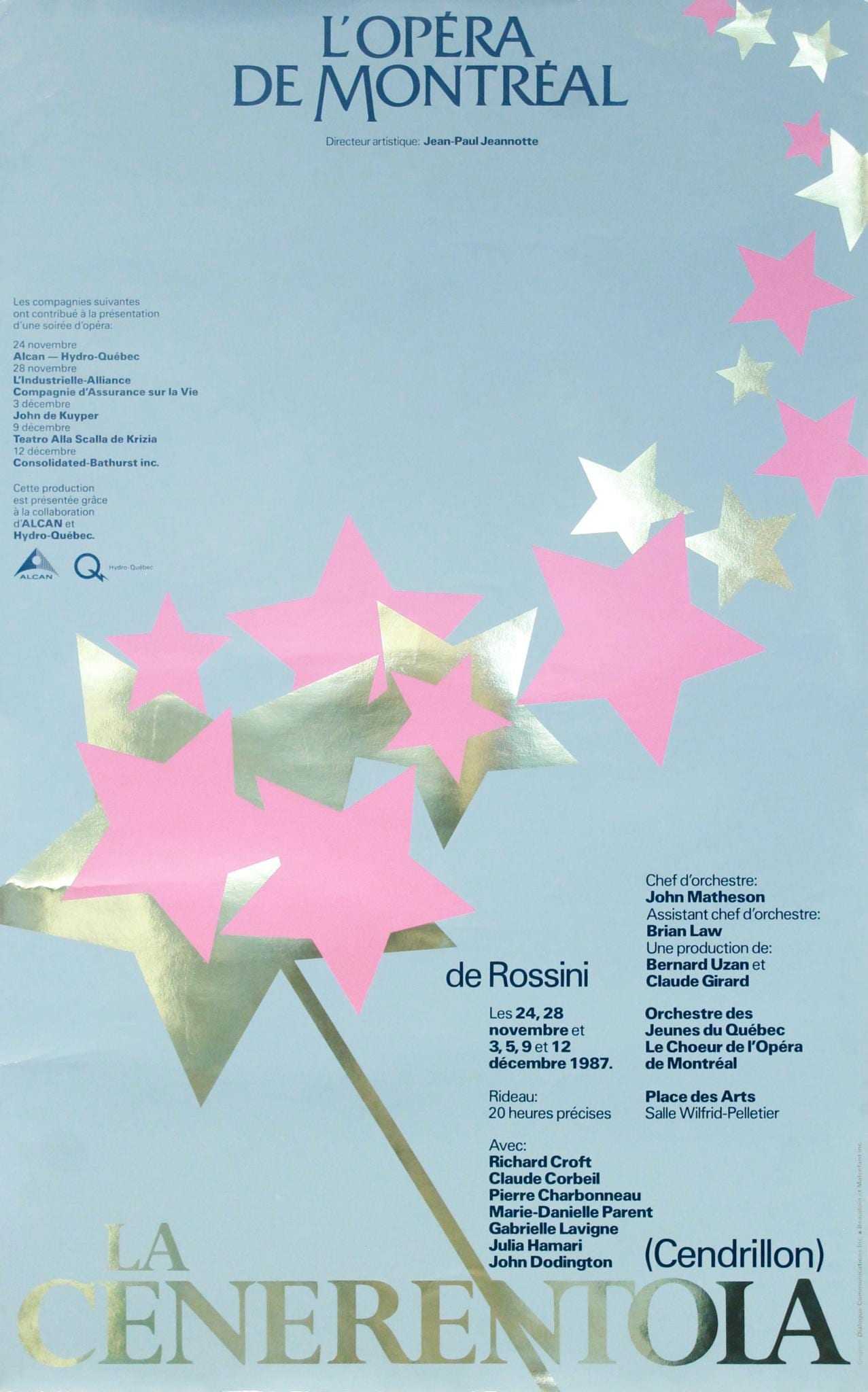 1987 モントリオール オペラ ポスター、ラ チェネレントラ (サンド