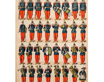 1880s - 1890s French military print - Imagerie d'Épinal #106 - Musique d'infanterie de ligne