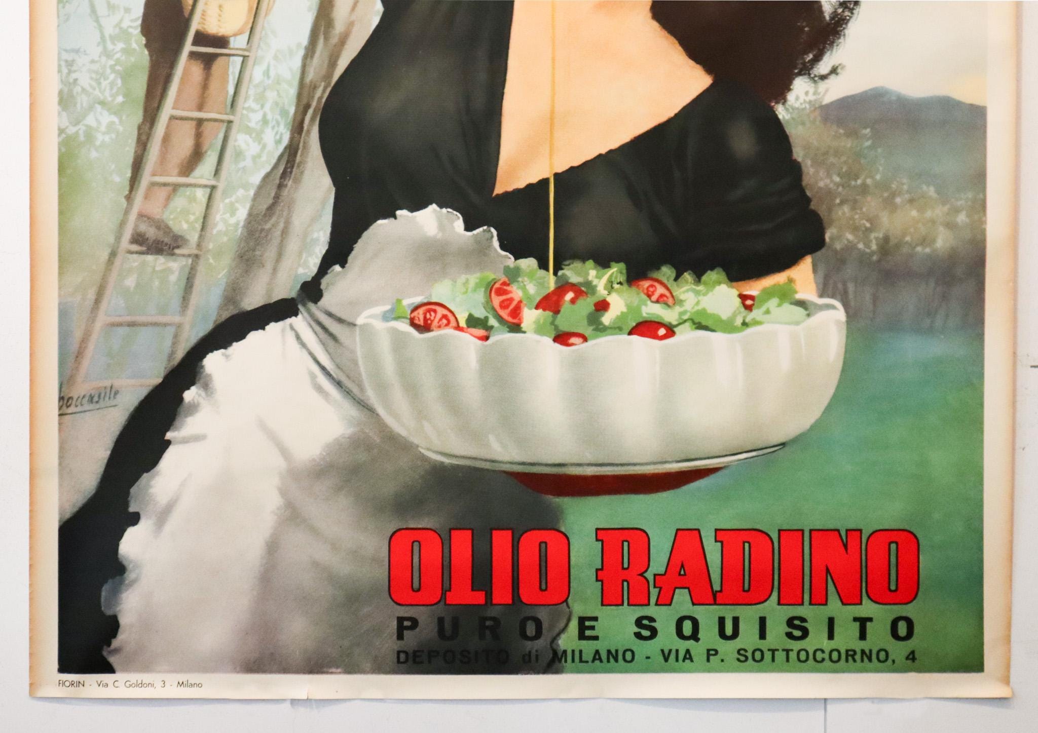 1950 Original Oversize Italian Advertising Poster - Olio Radino