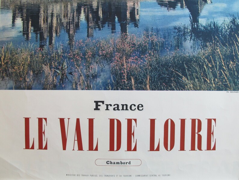 1950s Vintage French Travel Poster, Chambord, Val de Loire image 3