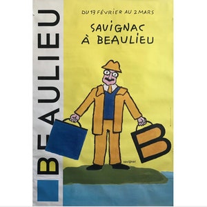 1980s Original Oversize French Poster - Savignac À Beaulieu