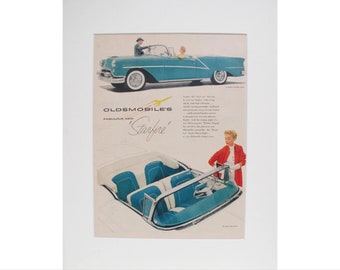 1960s Matted Vintage American Car Advertisement - Fabulous New Oldsmobile Starfire