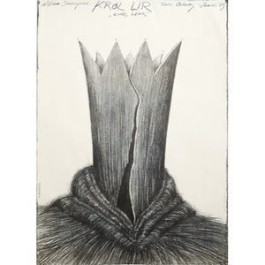 1983 Polish Theater Poster, Krol Lir (King Lear by William Shakespeare) Pagowski