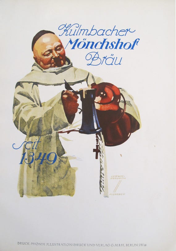 Avoir Images German Art Deco Beer Print 1926 Ludwig Hohlwein Kulmbacher Etsy le plus cool par