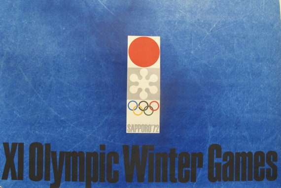1972 Original Sapporo Winter Olympic Games Poster, Figure Skating