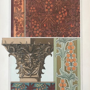 1896 French Decorator Pochoir, Castor oil plant (plate 20)