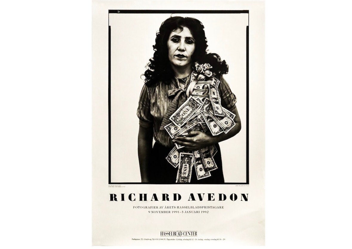 1991 Swedish Photography Exhibition Poster, Richard Avedon, (woman