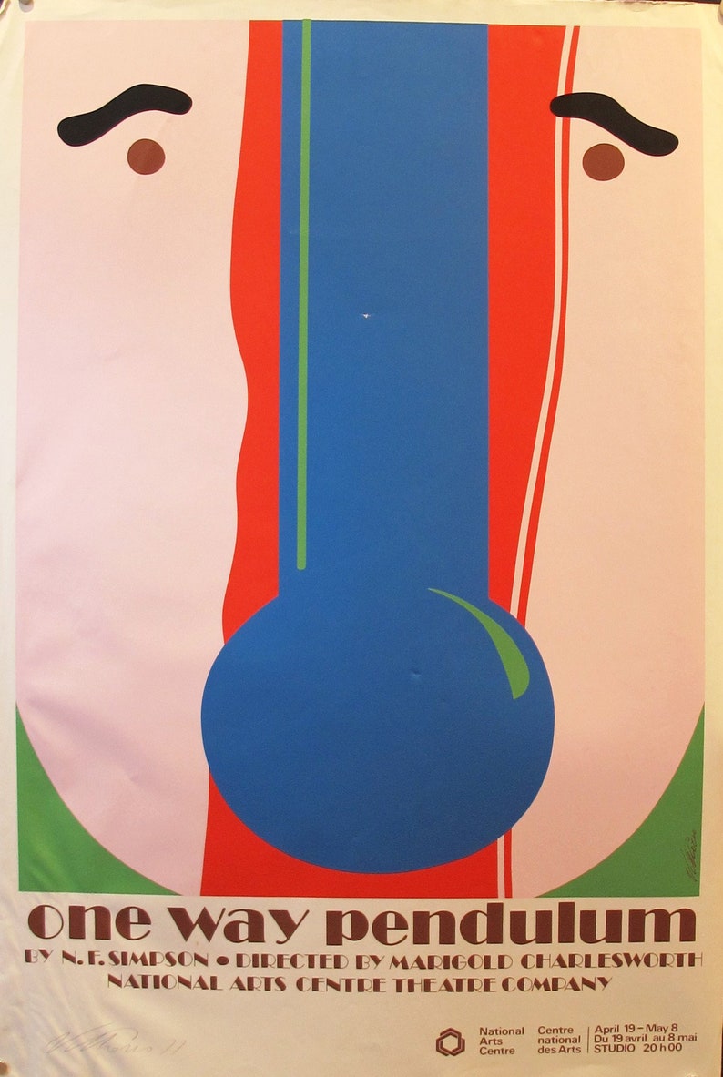 1977 Original Vittorio Fiorucci Poster, The One Way Pendulum image 1