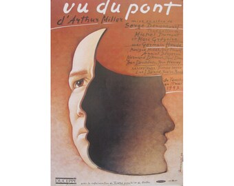 1993 Cartel original del teatro vintage - Vu du pont (Una vista desde el puente) - Obra de Arthur Miller - Mieczysław Górowski