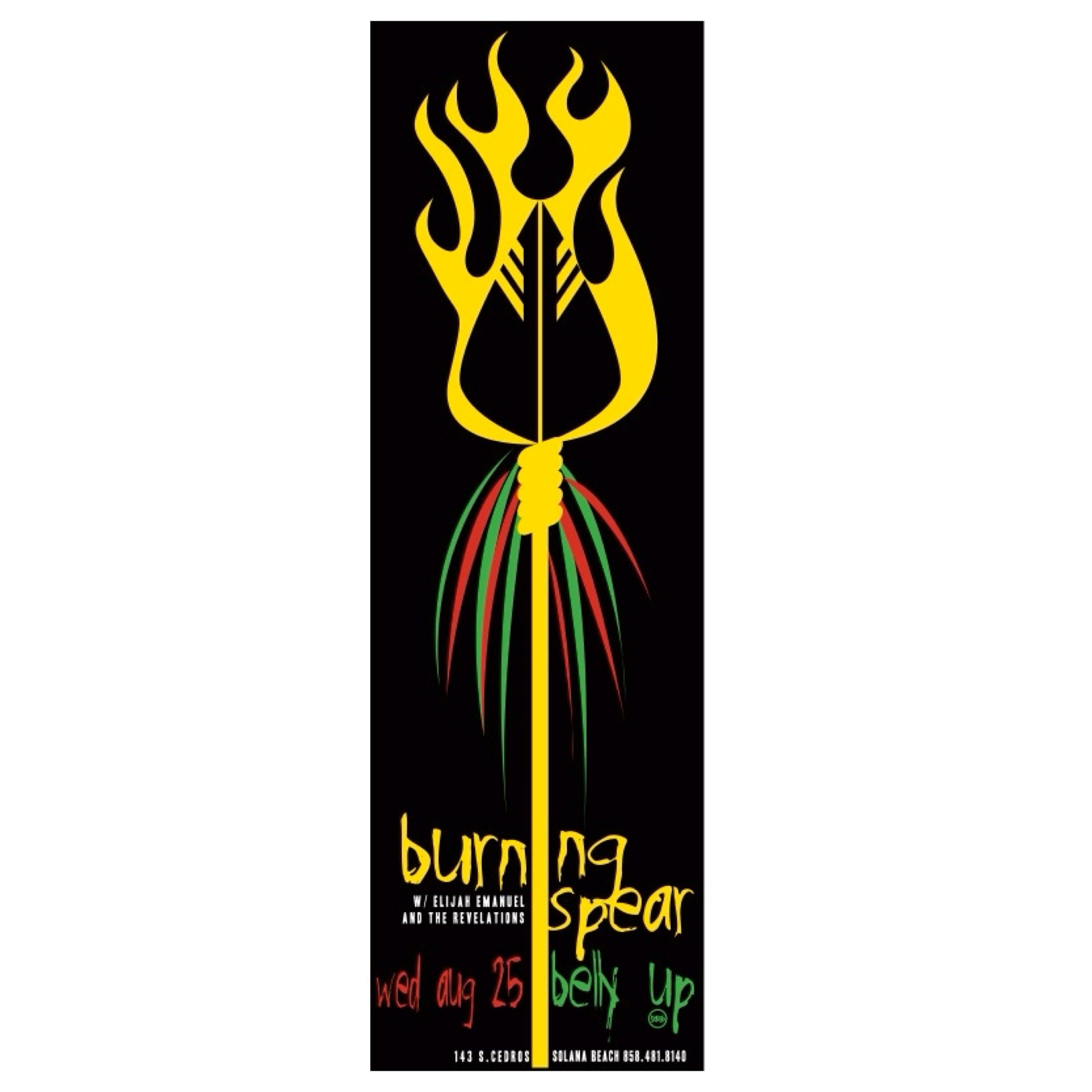 2004 American Concert Poster - Burning Spear with Elijah Emanuel And The  Revelations (Belly Up)