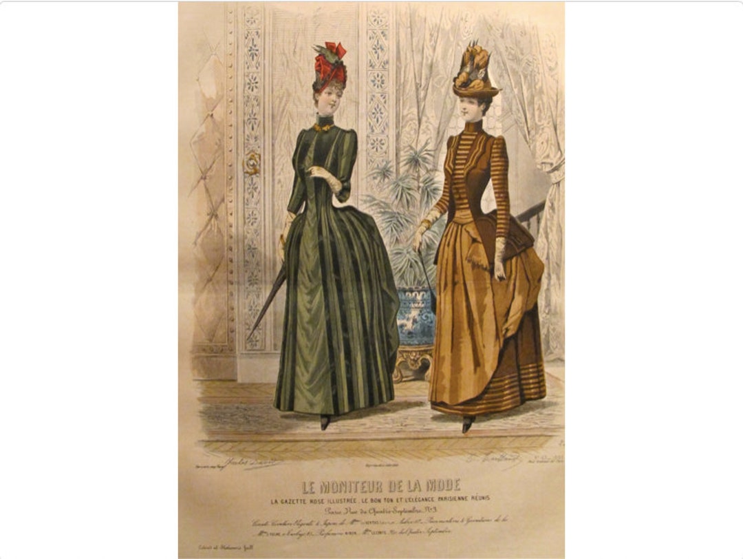 絵画 LE MONITEUR DE LA MODE 1886 Moniteur De La Mode, Parisian Ladies Fashion (plate 13