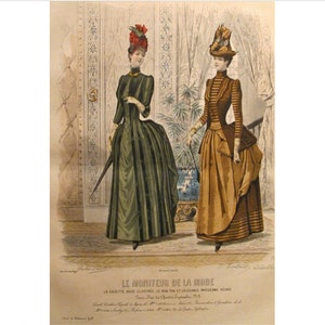 1885 Moniteur de la Mode, Parisian Ladies Fashion (Plate 43-1885)