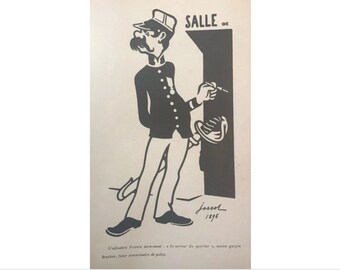 1896 Hoja original de Art Nouveau francés, Mince de Trognes!!! El terreno del barrio