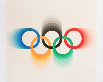 1976 Montreal Montreal Logo Poster - Farbige Ringe (Großformat)