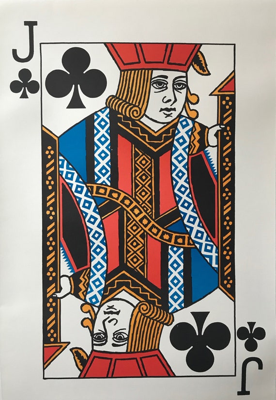 1967 年オリジナル ビンテージ トランプ ポスター - クラブのジャック