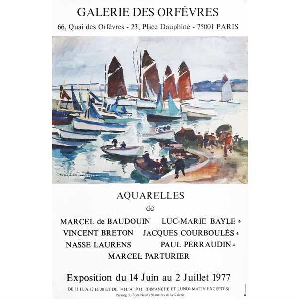 1977 Original French Exhibition Poster, Galerie des Orfèvres