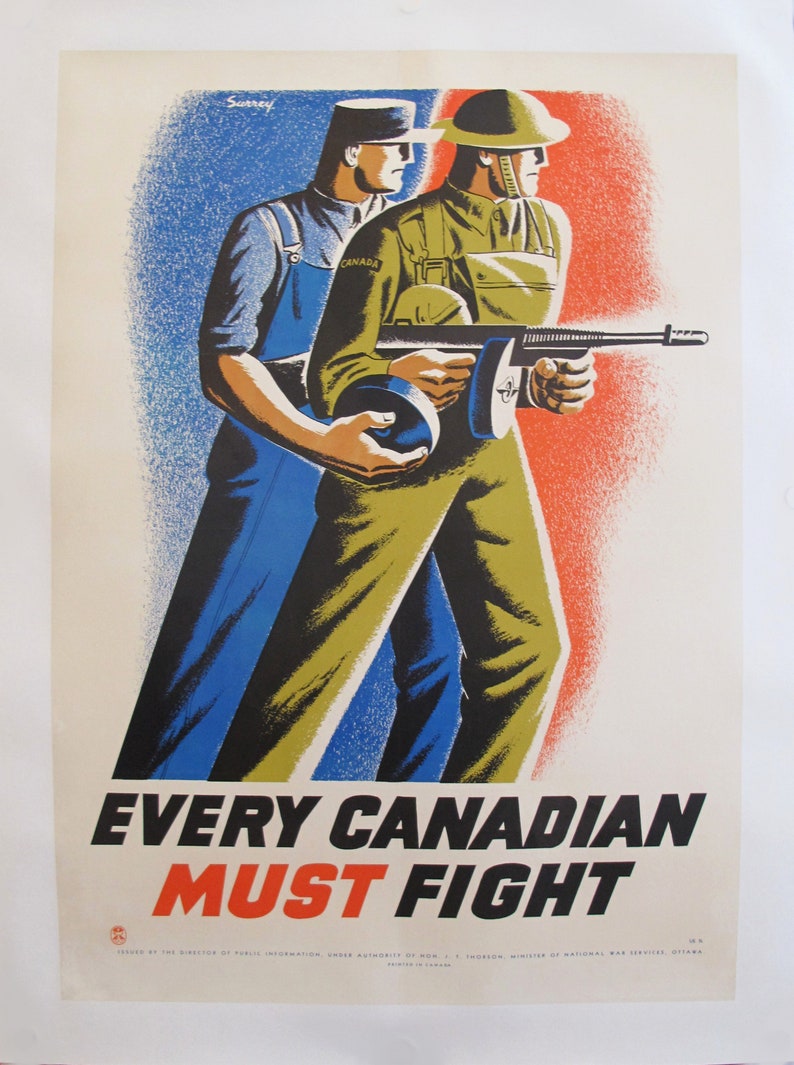 1940's Original Canadian WW2 Propaganda Poster Every Etsy