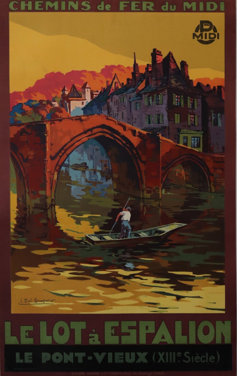 1930s Original French Travel Poster Pyrenee 100% quality warranty! Le Espalion Ranking TOP7 Lot a
