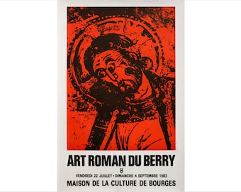 1983 French Exhibition Poster, Maison de la Culture de Bourges, Art Roman du Berry