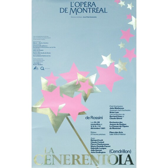 1987 モントリオール オペラ ポスター、ラ チェネレントラ (サンド