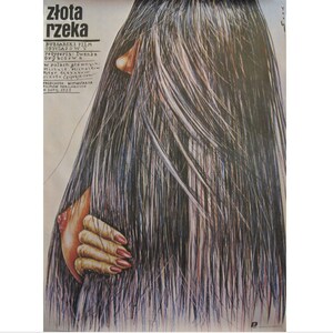 1983 Original Polish Movie Poster - &quot;Zlota Rzeka&quot; Zlota River