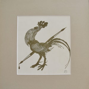 1920s Austrian Art Deco Poster, Golden Rooster (Klinger Self Portrait)