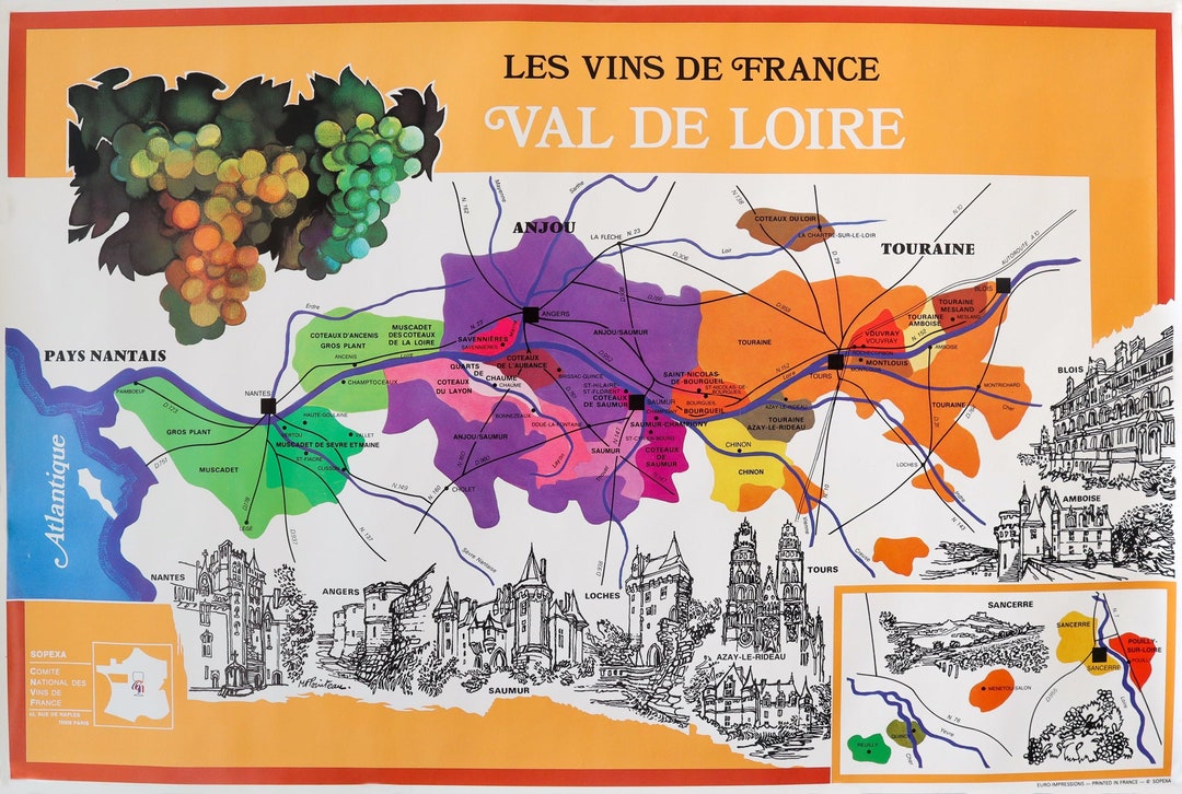 1960s Original French Alcohol Poster, Vignobles De France - SOPEXA ...