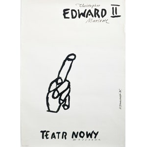 1986 Polish Theater Poster, Edward II by Christopher Marlowe at Teatr Nowy - Henryk Tomaszewski