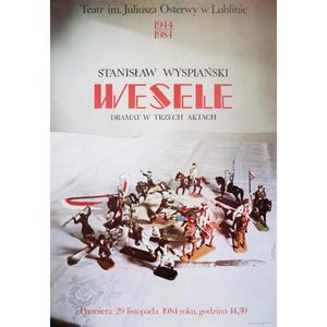 1984 Original Polish Theater Poster, Wesele (Wedding) by Stanislaw Wyspianski