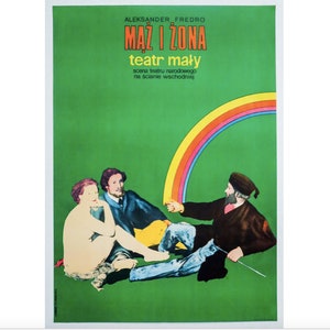 1970 Polish Theater poster - Maz I Zona at Teatr Maly (Husband and Wife by Aleksander Fredro) - Marcin Mroszczak